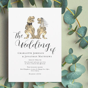 Invitación Boda con tema de dinosaurios