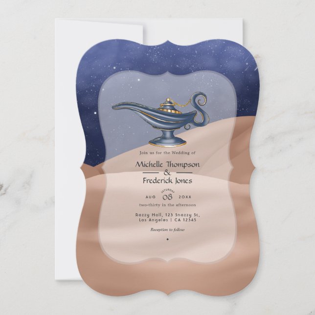 Invitación Boda con tema de las Noches Árabes (Anverso)