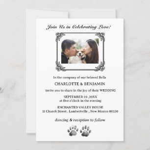Invitación Boda con tema de perro con foto personalizada