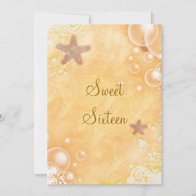 Invitación Boda con tema de playa cumpleaños fiesta coral (Anverso)