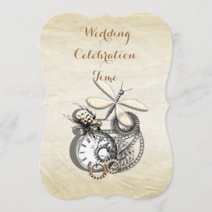 Invitación Boda con tema de vapor retró inspirado en Steampun