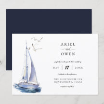 Boda con tema náutico de yate acuarela
