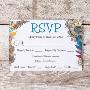 Invitación Boda con tema Steampunk RSVP