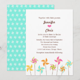 Invitación Boda con temas coloridos del volante