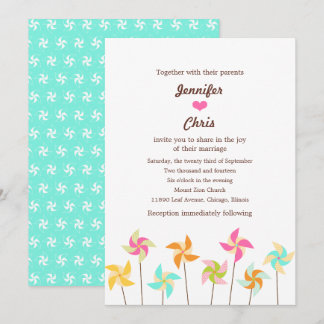 Invitación Boda con temas coloridos del volante