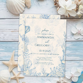 Invitación Boda con temática de Blue Toile Ocean