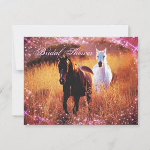 Invitación boda con temática de caballos de la puesta de sol