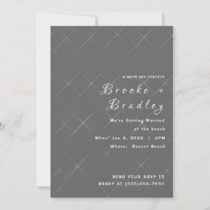 Invitación Boda con textura de diamante gris