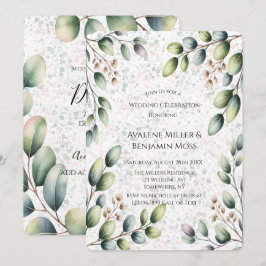 Invitación Boda con Tinta Alcohólica Rubor de Eucalipto