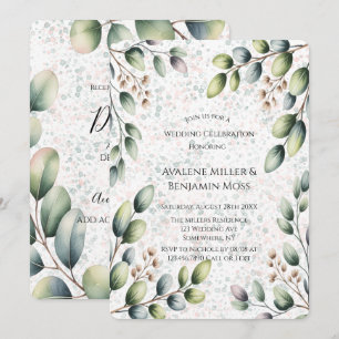 Invitación Boda con Tinta Alcohólica Rubor de Eucalipto