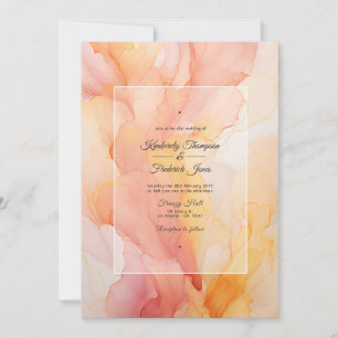Invitación Boda con tinta amarilla y rubor