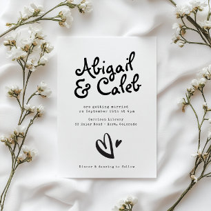 Invitación Boda con Tipo de Máquina de Escribir Manuscrita Di