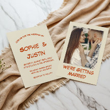 Boda con tipografía manuscrita en naranja quemada