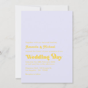 Invitación Boda con tipografía retro de lavanda y limón