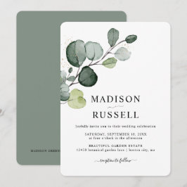 Invitación Boda con vegetación de eucalipto