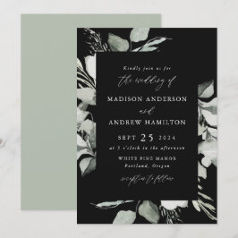 Invitación Boda con vegetación de eucalipto