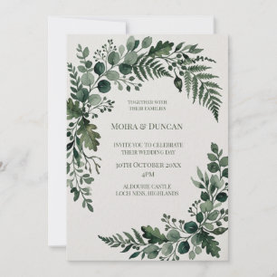 Invitación Boda con vegetación de palmera tropical