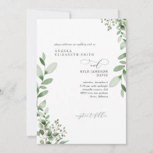 Invitación Boda con vegetación en cascada sin padres