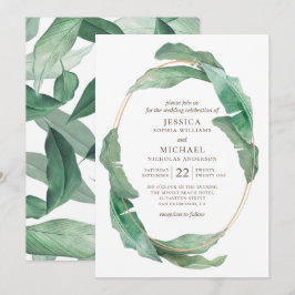 Invitación Boda con vegetación tropical. Botánica acuarela