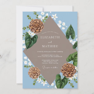Invitación Boda con Verde Foliar Beige