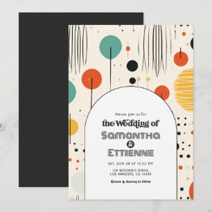 Invitación Boda con Vibraciones Retro Groovy