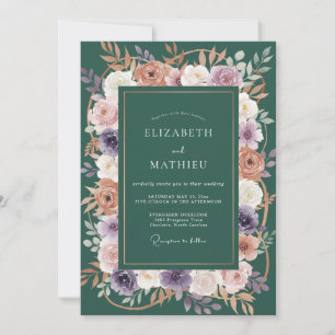 Invitación Boda con Vid de Terracota Esmeralda