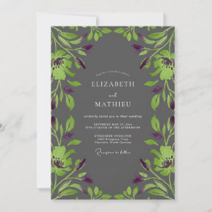 Invitación Boda con Vid Lime Carbón