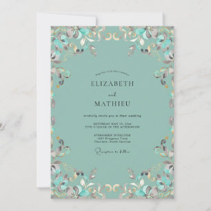 Invitación Boda con Vid Ornata Espuma de Mar