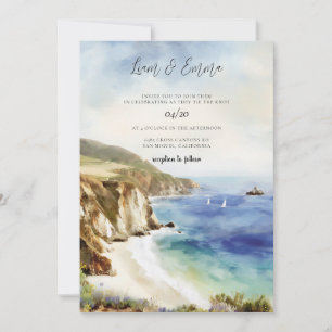 Invitación Boda con vista a la costa de Big Sur California