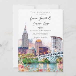 Invitación Boda con vista al cielo de Cleveland Ohio