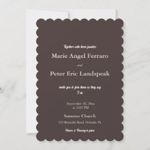 Invitación Boda con volantes marrón chocolate francés chic