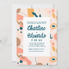 Invitación Boda contemporánea colorida Pastel moderno