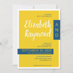Invitación Boda contemporáneo contemporáneo mínimo amarillo y