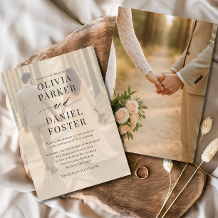 Invitación Boda contemporáneo de fotografía superpuesta
