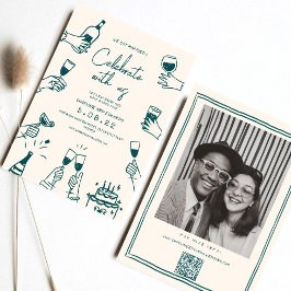Invitación Boda contemporáneo de Funky dibujado a mano