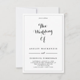 Invitación Boda Contemporáneo Sencillo RSVP