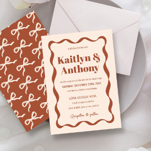 Invitación Boda Coquette Bow Retro