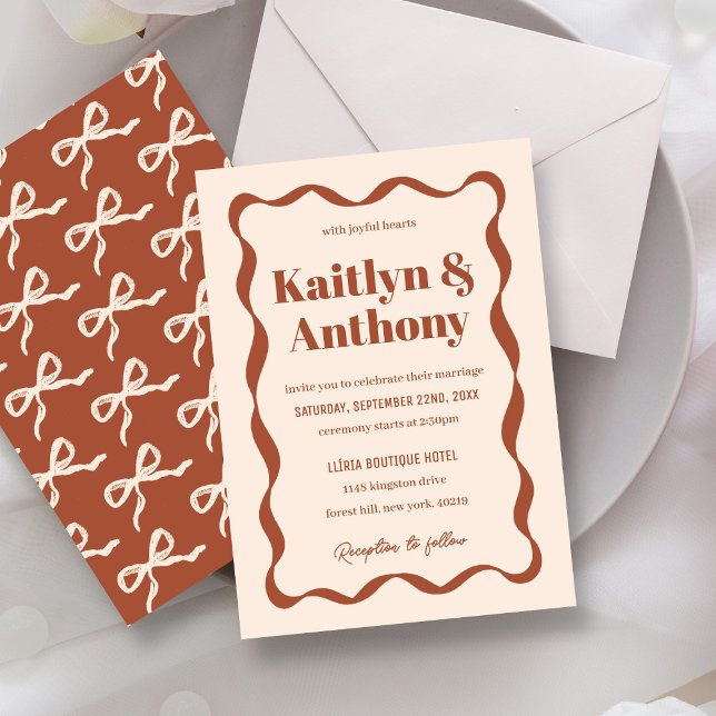 Invitación Boda Coquette Bow Retro (Subido por el creador)