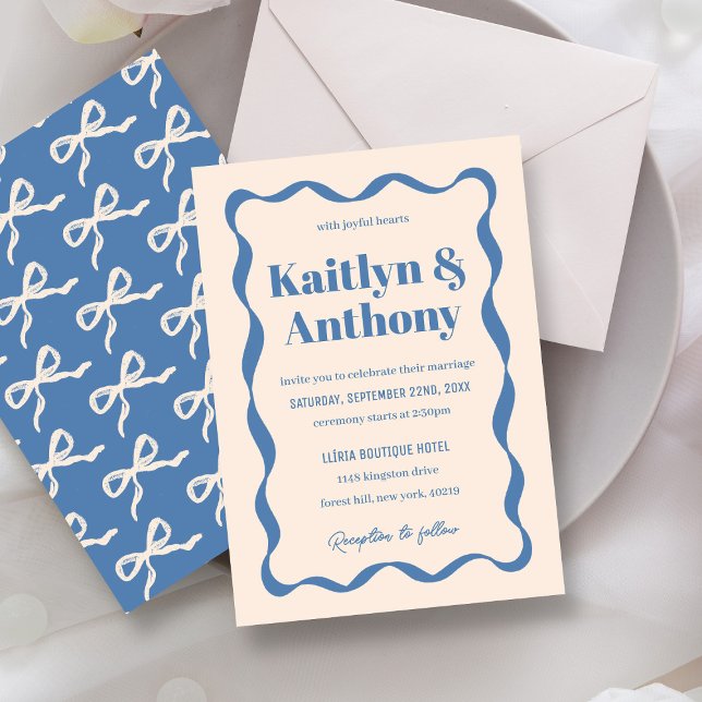 Invitación Boda Coquette Bow Retro (Subido por el creador)