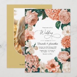 Invitación Boda Coral Amanecer/ Melocotón Rosado/ Crema de Ma