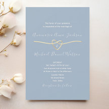 Boda Corazón de Oro Azul Polvoriento