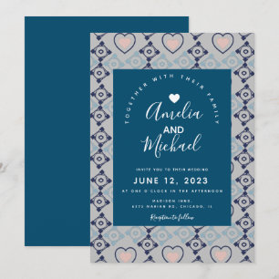 Invitación Boda Corazón Mediterráneo Moderno