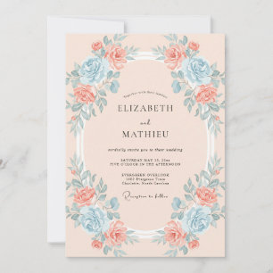 Invitación Boda Corona Acuática Coral