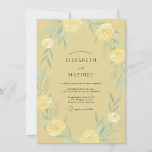 Invitación Boda Corona Amarilla Mantequilla