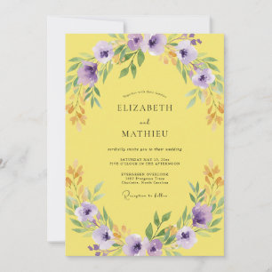 Invitación Boda Corona Amarillo Amethyst Mantequilla