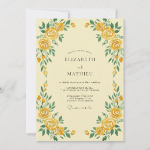 Invitación Boda Corona Amarillo Miel