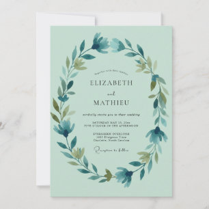 Invitación Boda Corona Azur Espuma de Mar