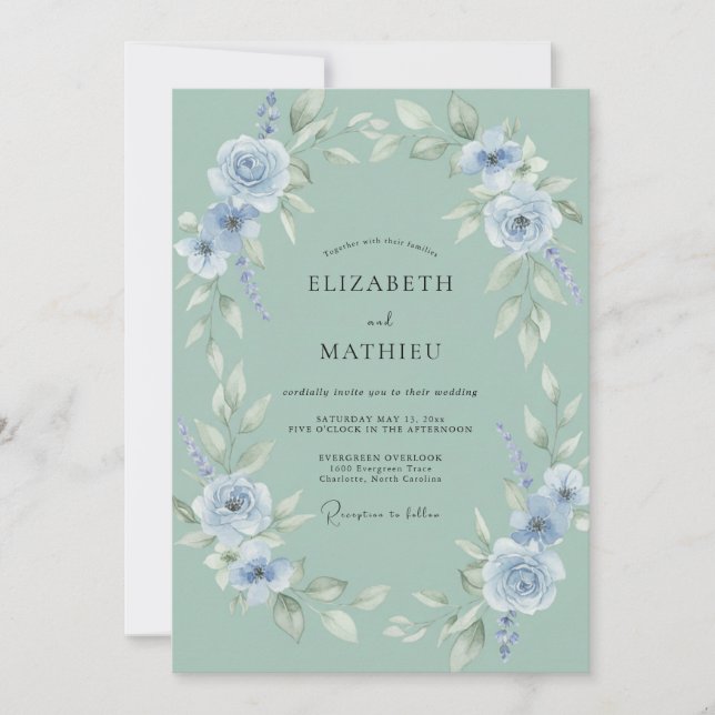 Invitación Boda Corona Celadón de Acenoria (Anverso)