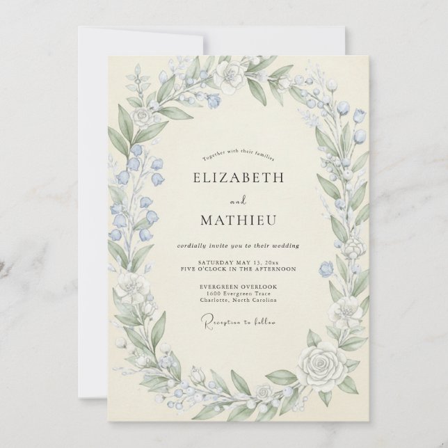 Invitación Boda Corona Celadón de Aciano (Anverso)