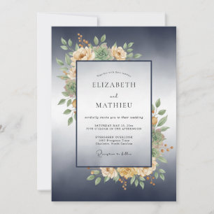 Invitación Boda Corona Champán Pizarra